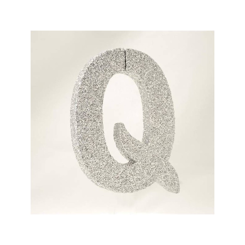 LETTERA POLISTIROLO GLITTER ARGENTO mm120x90 Q