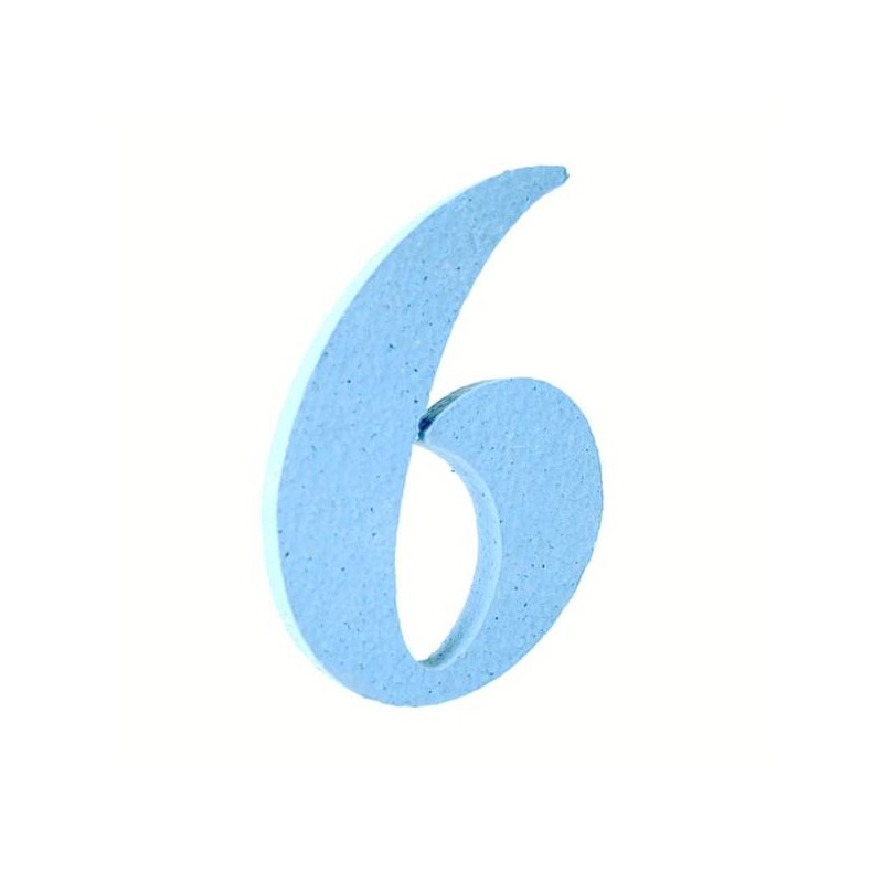 NUMERO POLISTIROLO PASTELLO mm120x90 6 CELESTE