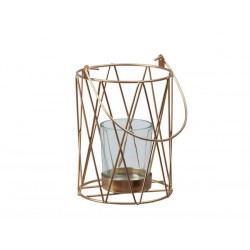 LANTERNA IN METALLO ORO ø10x14cm