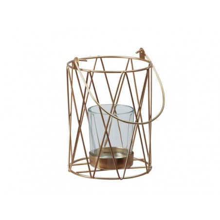 LANTERNA IN METALLO ORO ø10x14cm