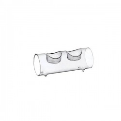 PORTA TEALIGHT 2 FUOCHI VETRO H.6,5cm ø18cm