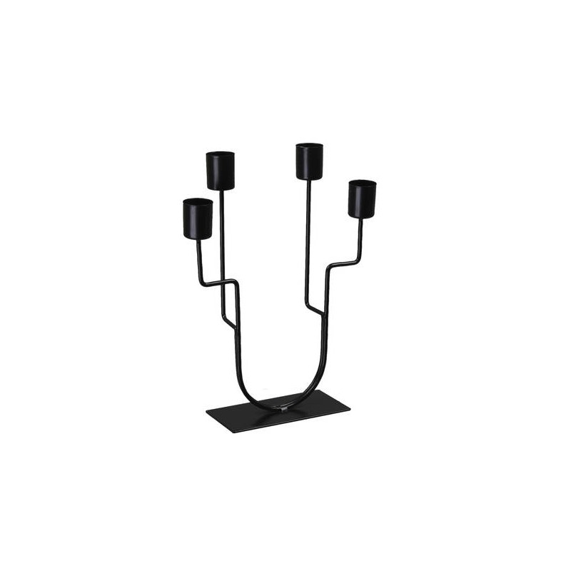 CANDELABRO NERO 4 POSTI H 23,5cm