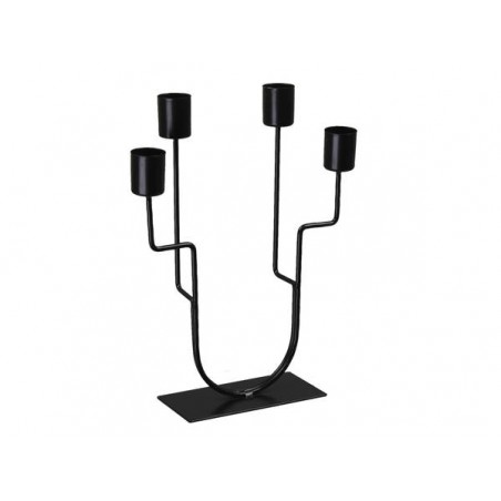 CANDELABRO NERO 4 POSTI H 23,5cm