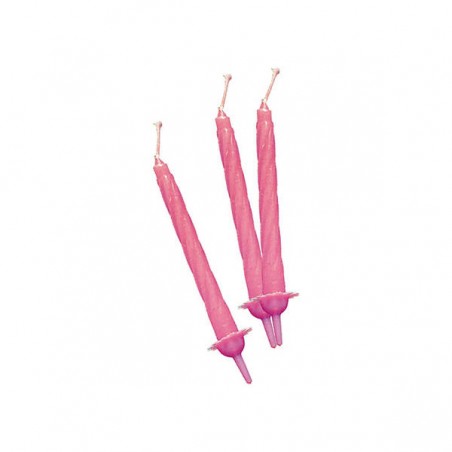 CANDELINE C/SOSTEGNO 8cm 100pz ROSA