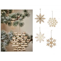 FIOCCHI DI NEVE ORO DA APPENDERE 12cm ass.ti 1pz