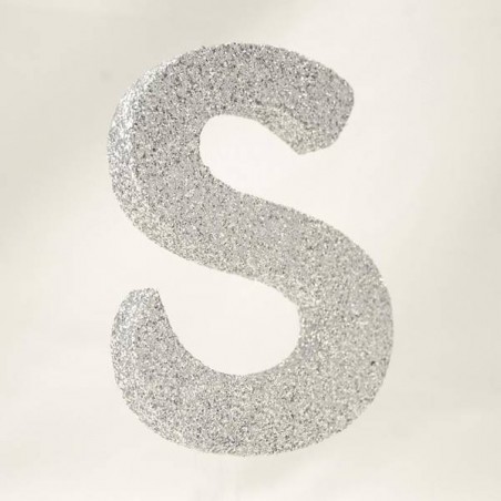 LETTERA POLISTIROLO GLITTER ARGENTO mm120x90 S