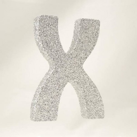 LETTERA POLISTIROLO GLITTER ARGENTO mm120x90 X