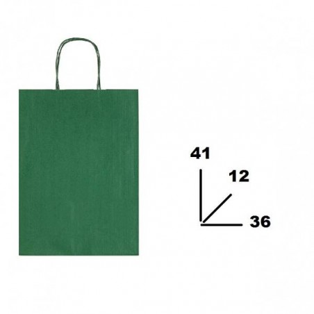 BORSA CARTA COLOR MIS.36+12x41cm VERDE SCURO 560