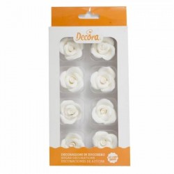 ROSE MEDIE IN ZUCCHERO 8pz BIANCHE