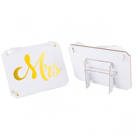 DECORAZIONE MR & MRS CARTONCINO 20X15cm