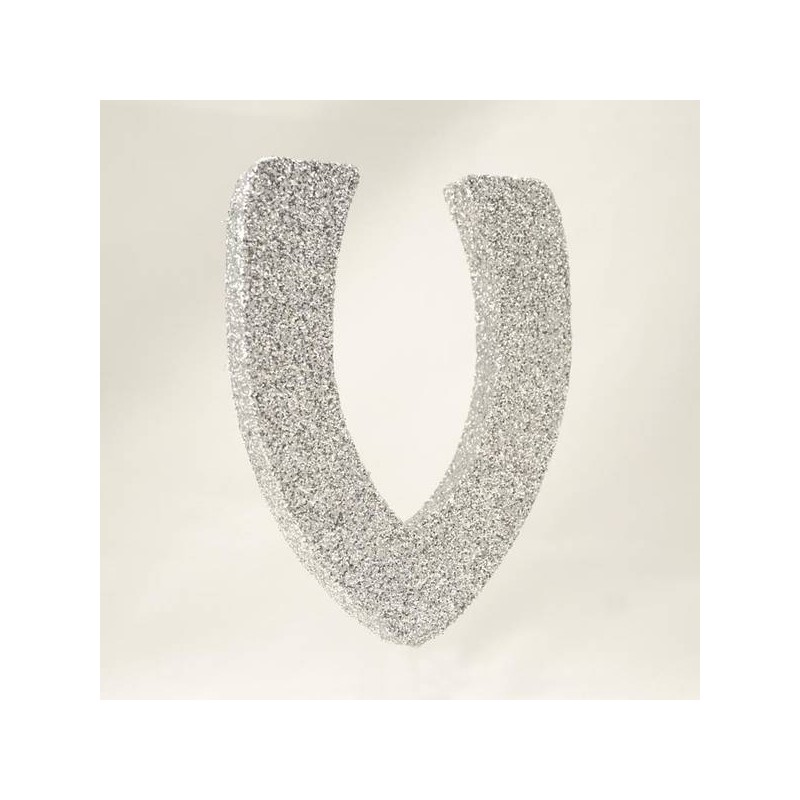 LETTERA POLISTIROLO GLITTER ARGENTO mm120x90 V