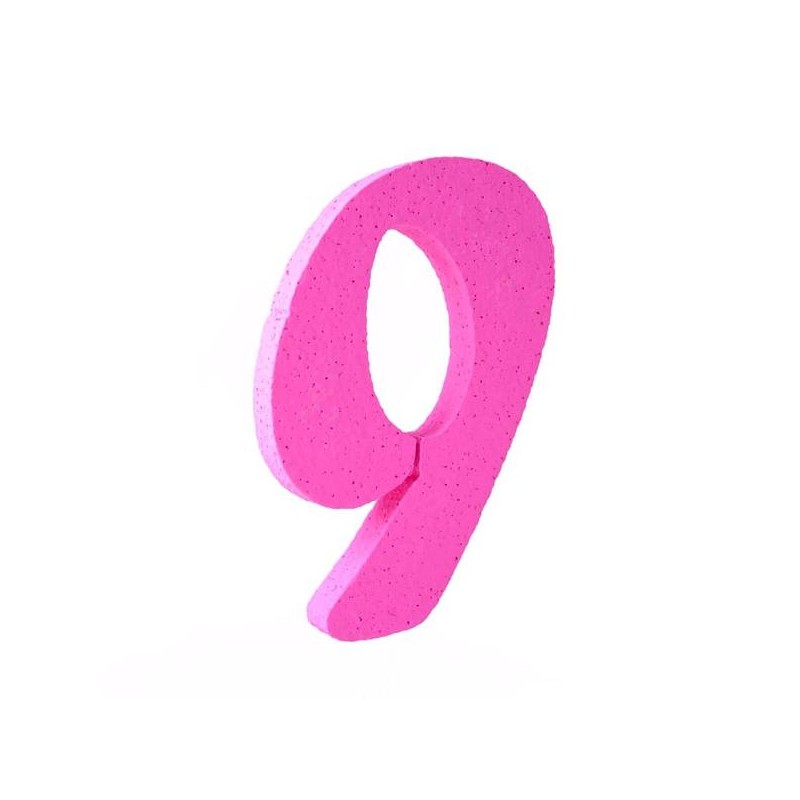 NUMERO POLISTIROLO PASTELLO mm120x90 9 FUCSIA