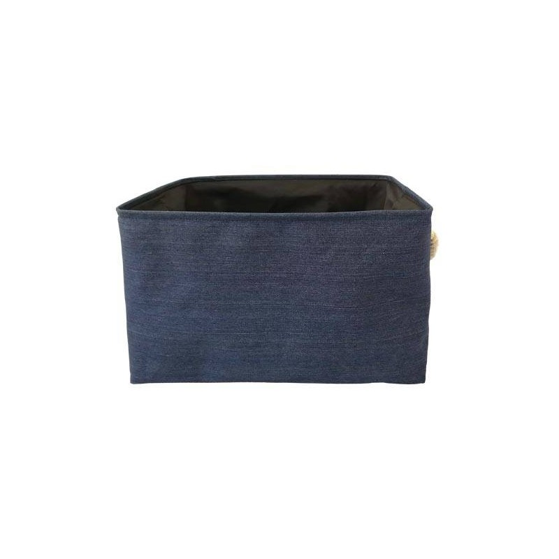 CESTELLO COTONE BLU C/MANIGLIE 47x35x32cm COT02482