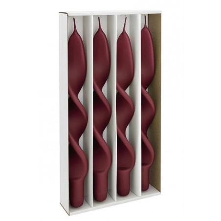 CANDELA STELO TORCIGLIONE PRUGNA H.27cm ø2,2cm 4pz