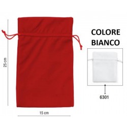 VELVET BAGS SACCHETTI VELLUTO 15x25 6301-BIANCO 5pz