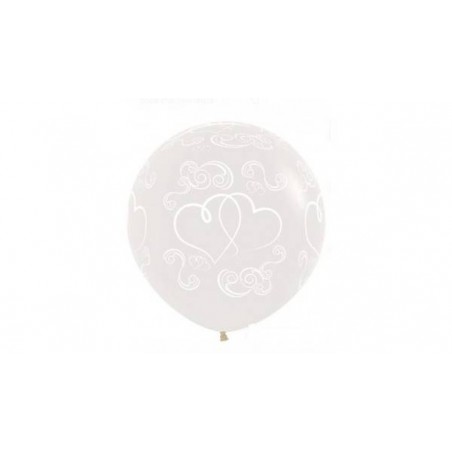 PALLONE LATTICE ø100 CUORI INTRECCIATI TRASPARENTE