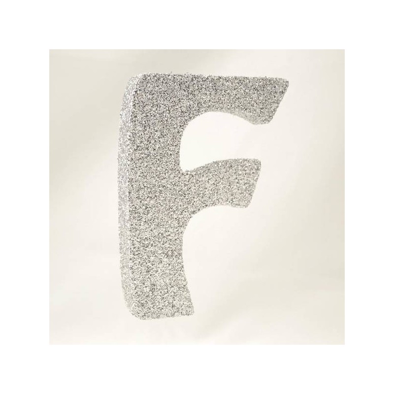 LETTERA POLISTIROLO GLITTER ARGENTO mm120x90 F