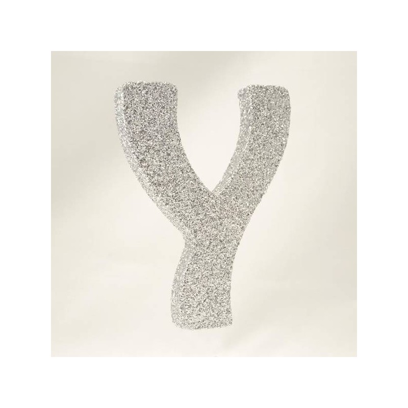 LETTERA POLISTIROLO GLITTER ARGENTO mm120x90 Y