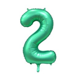 PALLONE NUMERO 2 MYLAR 86cm 34 VERDE SATIN