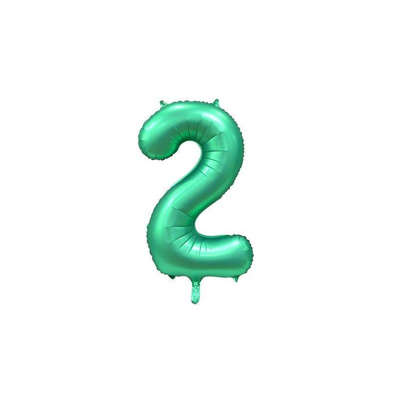 PALLONE NUMERO 2 MYLAR 86cm 34 VERDE SATIN