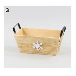 CASSETTA LEGNO C/FIOCCO DI NEVE E MANICI 43x23x20cm