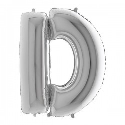 PALLONE MYLAR LETTERA D 40 102cm SILVER