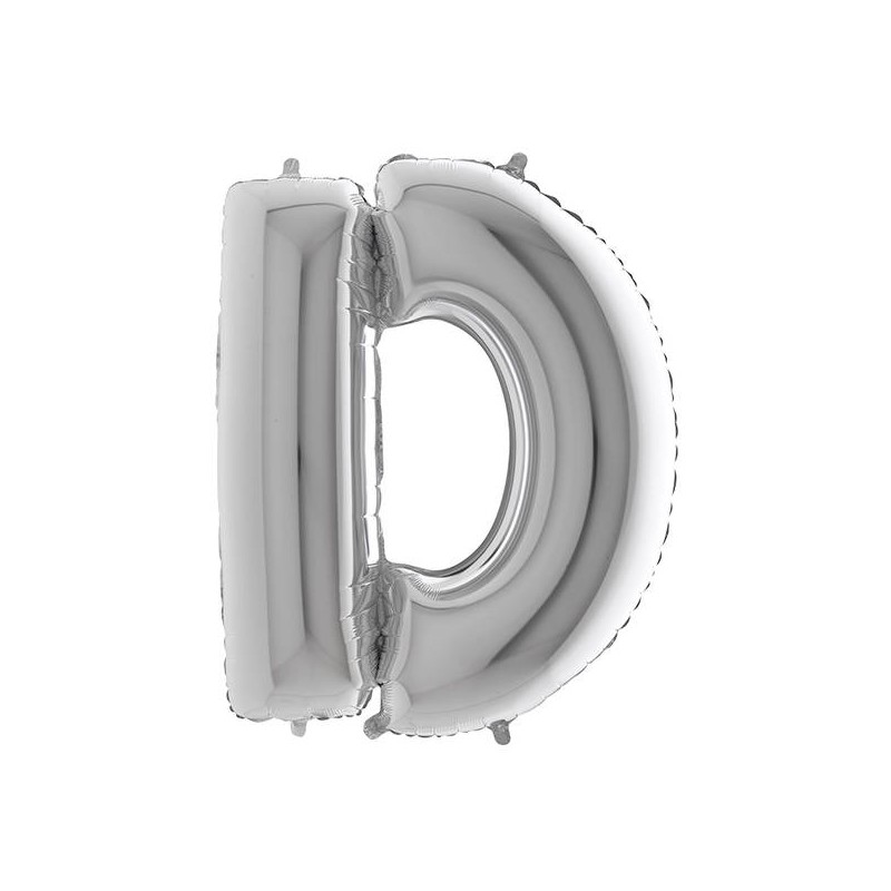 PALLONE MYLAR LETTERA D 40 102cm SILVER