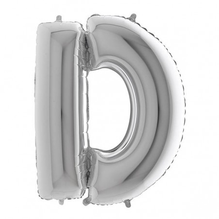 PALLONE MYLAR LETTERA D 40 102cm SILVER