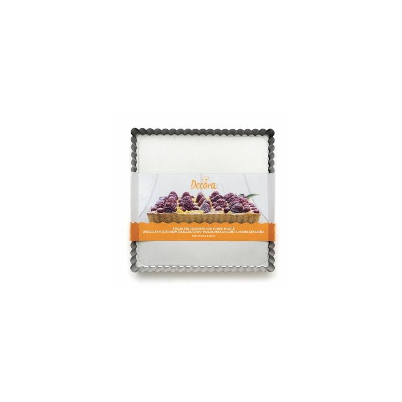 STAMPO CROSTATA FONDO MOBILE QUADRATO 21x21x3,5cm ANTIADERENTE