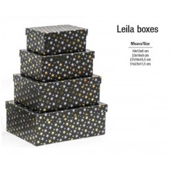 SCATOLE SET LEILA LARGE 4pz COLORE 6070 NERO