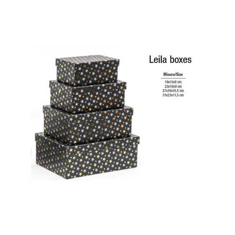 SCATOLE SET LEILA LARGE 4pz COLORE 6070 NERO