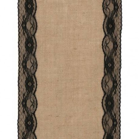 RUNNER JUTA C/BORDO PIZZO NERO cm28x2mt