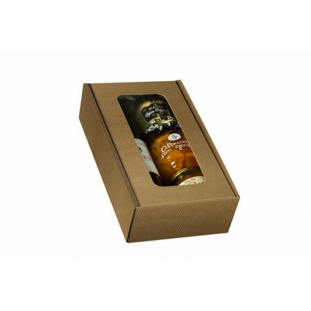 CANTINETTA 2 BOTTIGLIE C/FINESTRA 20x33,5x9cm ONDA AVANA