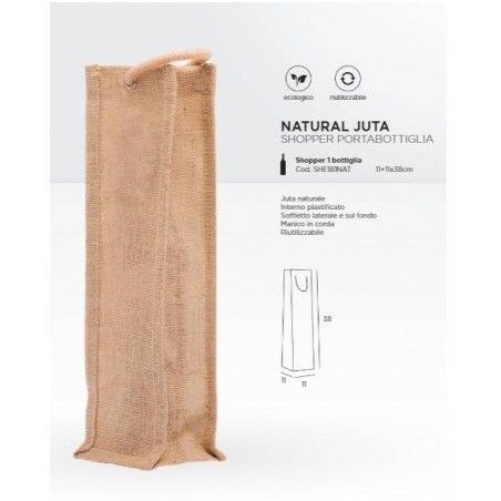 BORSA JUTA 11+11x38cm NATURALE