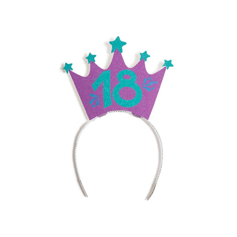 CORONCINA GLITTER 10x7cm 18 ANNI