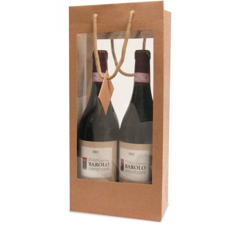 SHOPPER KRAFT AVANA C/CORDINO DOPPIA FINESTRA 17,5+9x38cm