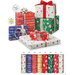CARTA REGALO ROTOLO ECOCARTA FANTASIA DI NATALE 0,7x2mt REX