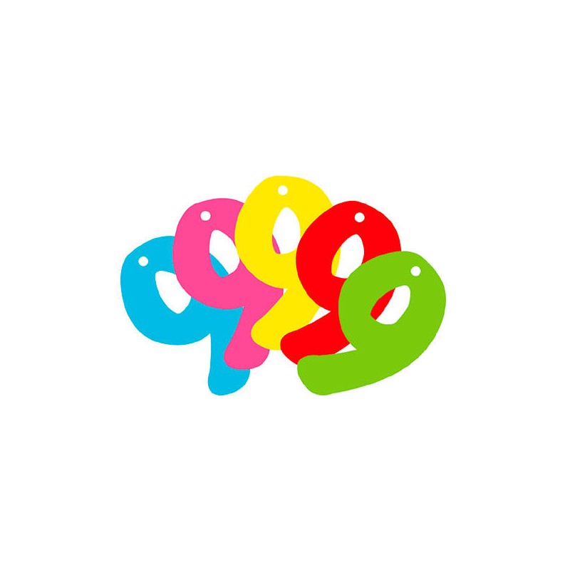 NUMERI 9 IN CARTA 12cm C/FILO 10pz