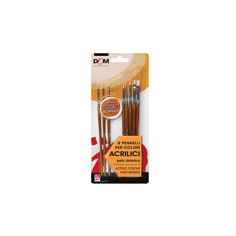 SET PENNELLI START SINTETICI MANICO CORTO PER ACRILICO 8pz