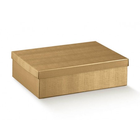 SCATOLA F/COP 45,5x32x11cm SETA ORO