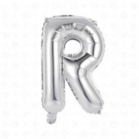 LETTERA R MYLAR SILVER 16 40cm