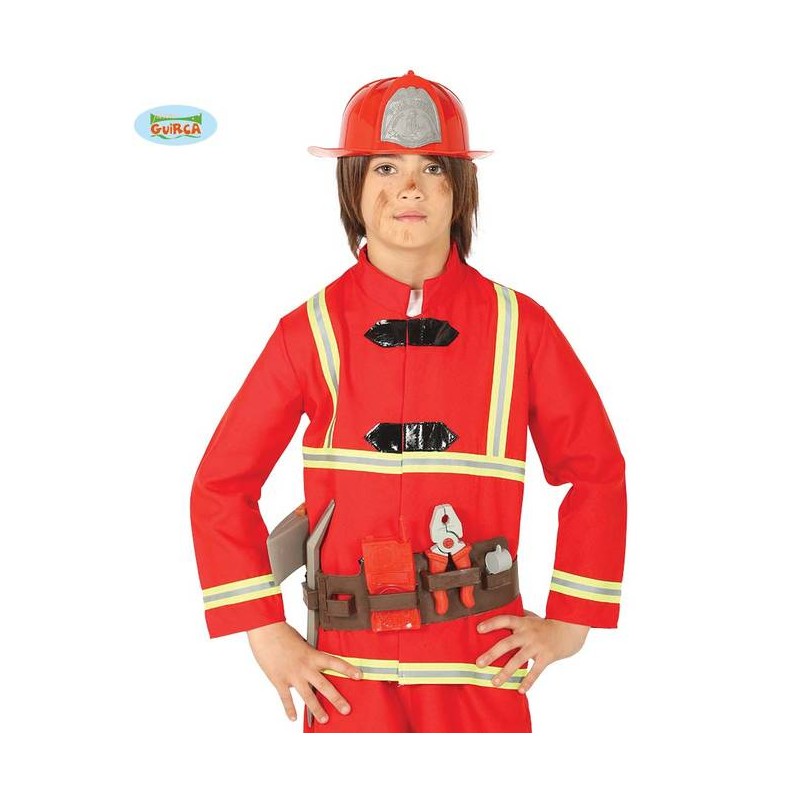 CINTURONE POMPIERE CON ATTREZZI E CASCO