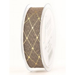 NASTRO TESSUTO CADIZ mm25x20mt MARRONE-ORO