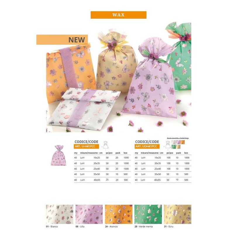 BUSTE REGALO P.P.L. 35x50 WAX ASS.TO 50PZ