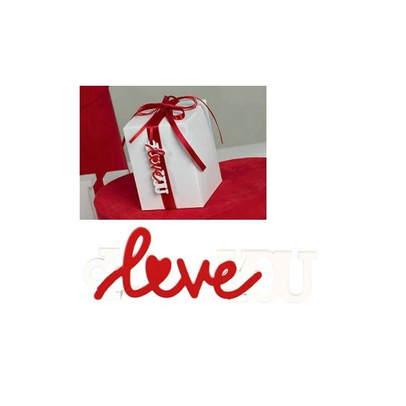 DECO I LOVE YOU BIANCO/ROSSO 7x2 cm 12pz