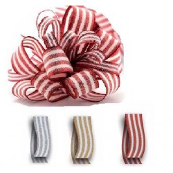 BOBINA NASTRO TESSUTO RIGHE C/TIRANTE mm30X20mt 448 ARGENTO