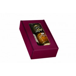 CANTINETTA 2 BOTTIGLIE ONDA BORDEAUX C/FINESTRA 20x33,5x9cm