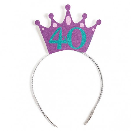 CORONCINA GLITTER 10x7cm 40 ANNI