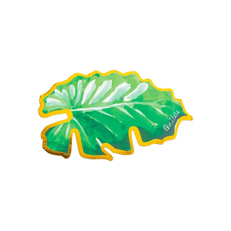 SEGNAPOSTO CARTONCINO FOGLIA GOLDEN JUNGLE 10x6cm 6pz