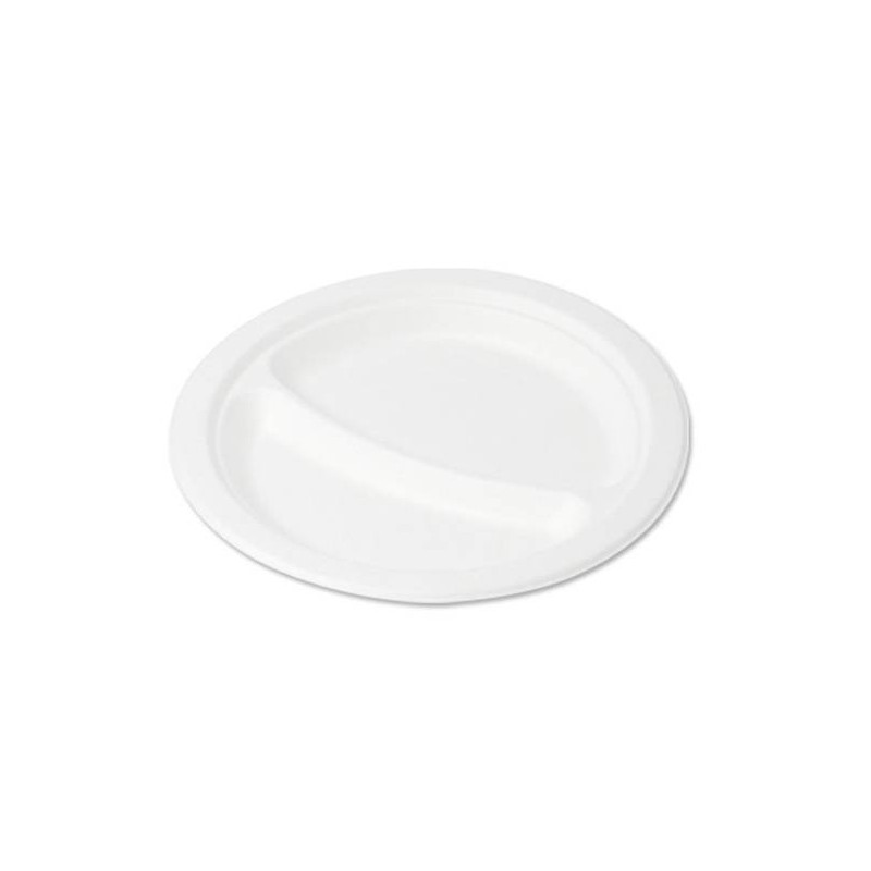 PIATTI PIANI POLPA 2 SCOMPARTI ø22,5 BIODEGRADABILI 50pz BYò